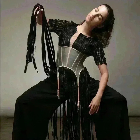 Sheer Corset Garter Bets by Less Is  Amor - Picture 1 of 6